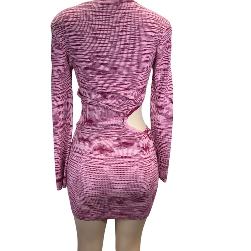 COTTON CANDY LA.   Pink Ribbed Ruched Bodycon Mini Dress - Picture 3 of 6
